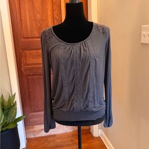 Maurice’s Gray Lace Detail Women's Top